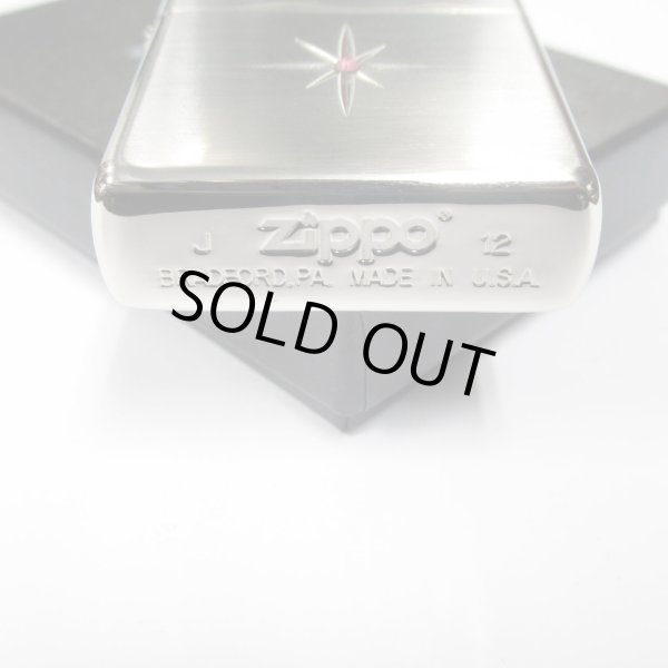 Photo4: Zippo Star Deep Engraving Rhinestone Silver Satena Plating Japan Limited Oil Lighter (4)