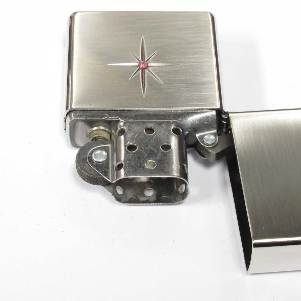 Photo3: Zippo Star Deep Engraving Rhinestone Silver Satena Plating Japan Limited Oil Lighter (3)