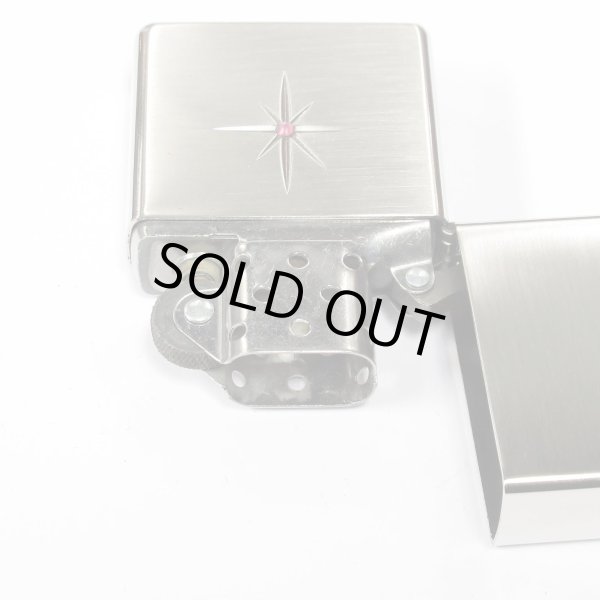 Photo3: Zippo Star Deep Engraving Rhinestone Silver Satena Plating Japan Limited Oil Lighter (3)