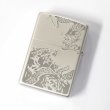 Photo2: Zippo Dragon Tiger Both Sides Etching Pearl Silver Plating Japan Limited Oil Lighter (2)