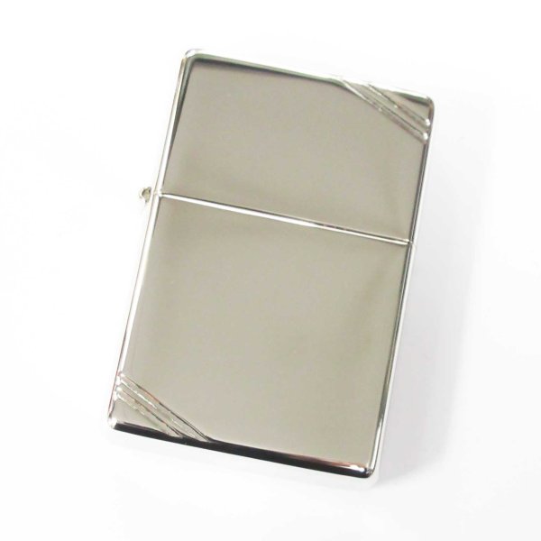 Photo1: Zippo Flat Top 1937 Replica Both Sides Diagonal Platinum Mirror Plating Japan Limited Oil Lighter (1)