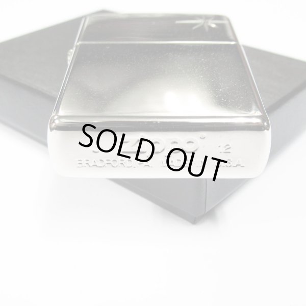 Photo6: Outlet Zippo Star Deep Engraving Blue Rhinestone Platinum Mirror Plating Japan Limited Oil Lighter (6)