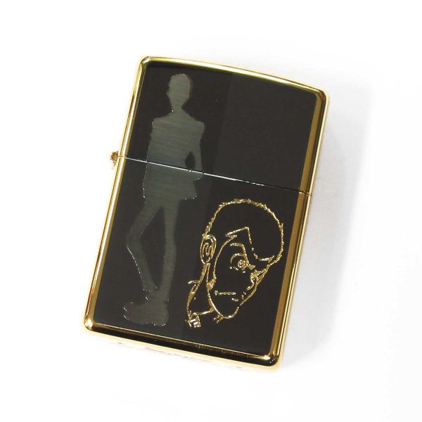 Photo1: Outlet Zippo Lupin the Third Gold Plating Both Sides Etching Japan Limited Oil Lighter (1)
