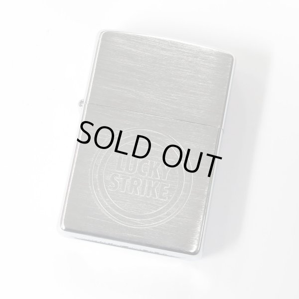 Photo1: Vintage Zippo Lucky Strike Large Bullseye Etching Brushed Chrome 1999 Japan Limited Oil Lighter (1)