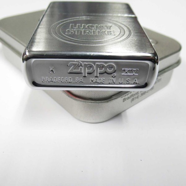 Photo3: Vintage Zippo Lucky Strike Large Bullseye Etching Brushed Chrome 1999 Japan Limited Oil Lighter (3)
