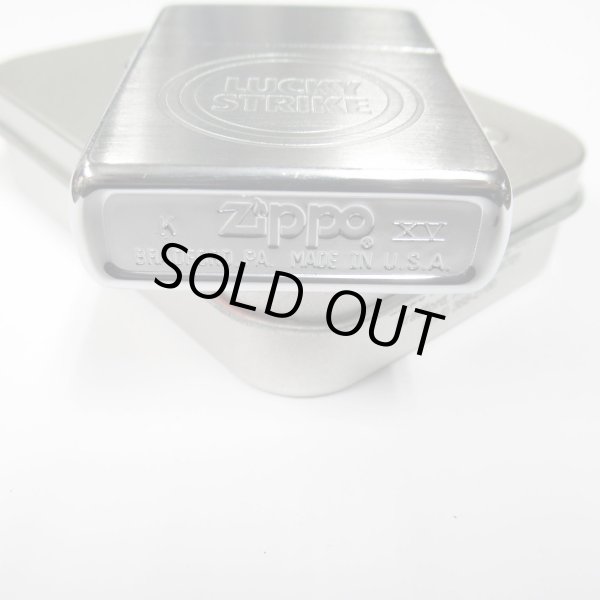 Photo3: Vintage Zippo Lucky Strike Large Bullseye Etching Brushed Chrome 1999 Japan Limited Oil Lighter (3)