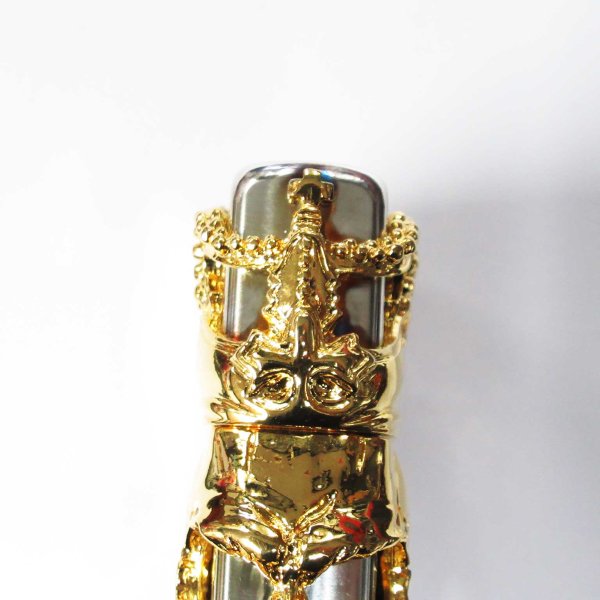 Photo6: Outlet Zippo Skull King Beauty Beast Crown 3-sides Metal Japan Limited Silver Gold Oil Lighter (6)