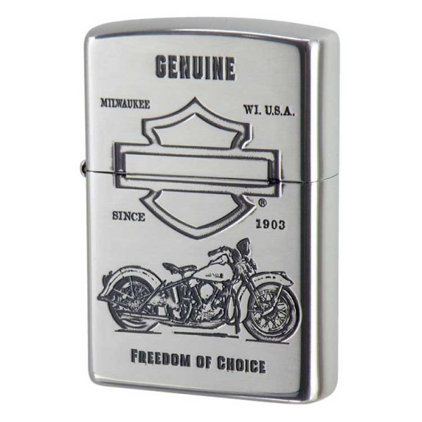Photo1: Zippo Harley Davidson Japan Limited Oxidized Silver Plating Knuckle Head HDP-80 Oil Lighter (1)