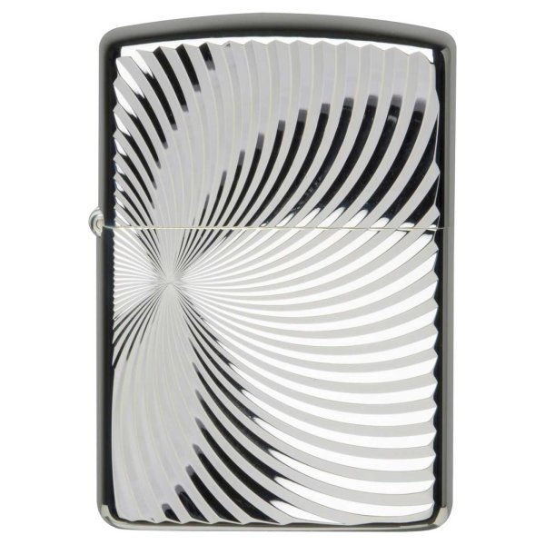 Photo3: Zippo Armor Case Spiral Both Sides Deep Etching Silver Polished Finish Japan Limited Oil Lighter (3)