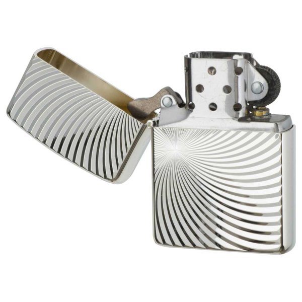 Photo4: Zippo Armor Case Spiral Both Sides Deep Etching Silver Polished Finish Japan Limited Oil Lighter (4)
