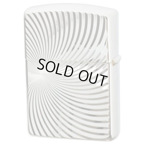 Photo2: Zippo Armor Case Spiral Both Sides Deep Etching Silver Polished Finish Japan Limited Oil Lighter (2)