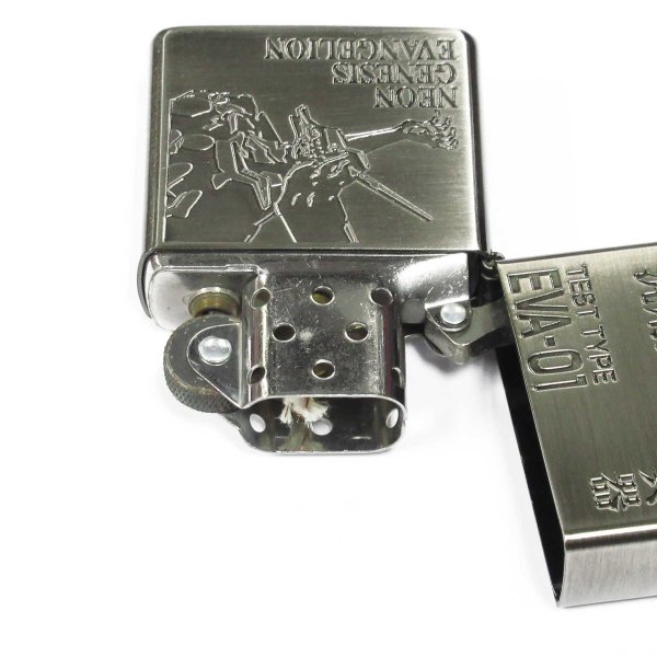 Photo3: Vintage Zippo Evangelion Test Type Eva 01 汎用人型決戦兵器 Kanji Etching Japan Limited Oil Lighter (3)