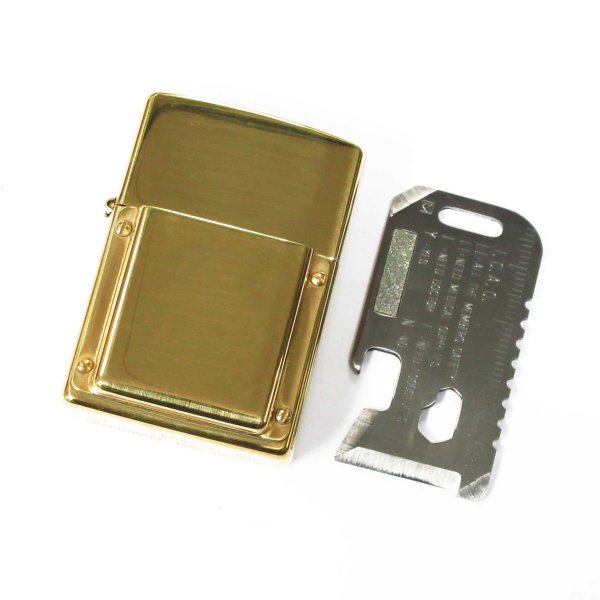 Photo2: Vintage Zippo Survival Tools Brass 1996 Gold Tank Japan Limited Oil Lighter (2)