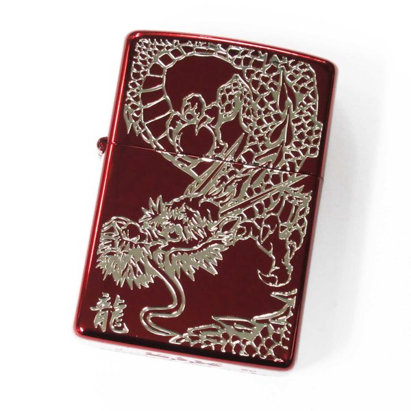 Photo1: Zippo Rampage Dragon Kanji 龍 Etching Silver Red Ion Coating Japan Limited Oil Lighter (1)