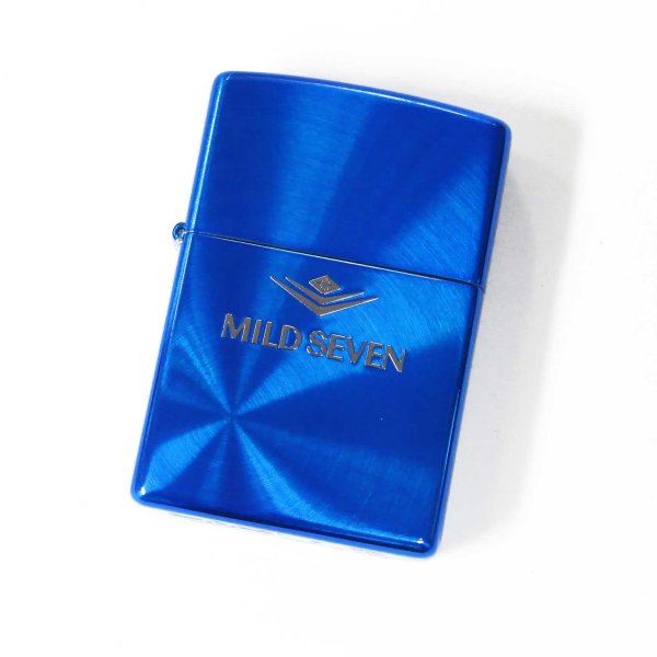 Photo1: Vintage Zippo Mild Seven Japanese Cigarettes Spin Pattern Blue 2000 Japan Limited Oil Lighter (1)