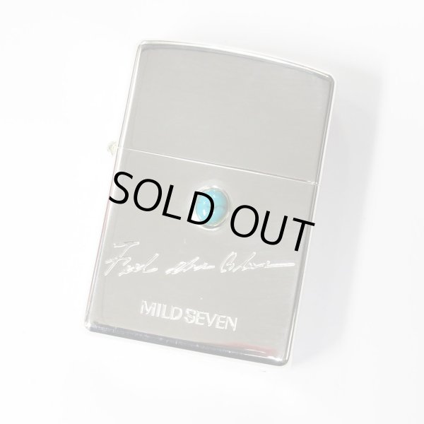 Photo1: Vintage Zippo Mild Seven Japanese Cigarettes Turquoise Etching Silver 2002 Japan Limited Oil Lighter (1)