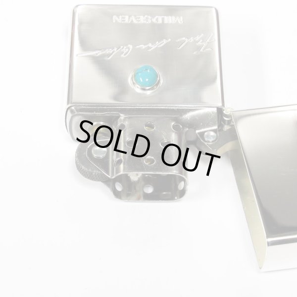 Photo3: Vintage Zippo Mild Seven Japanese Cigarettes Turquoise Etching Silver 2002 Japan Limited Oil Lighter (3)