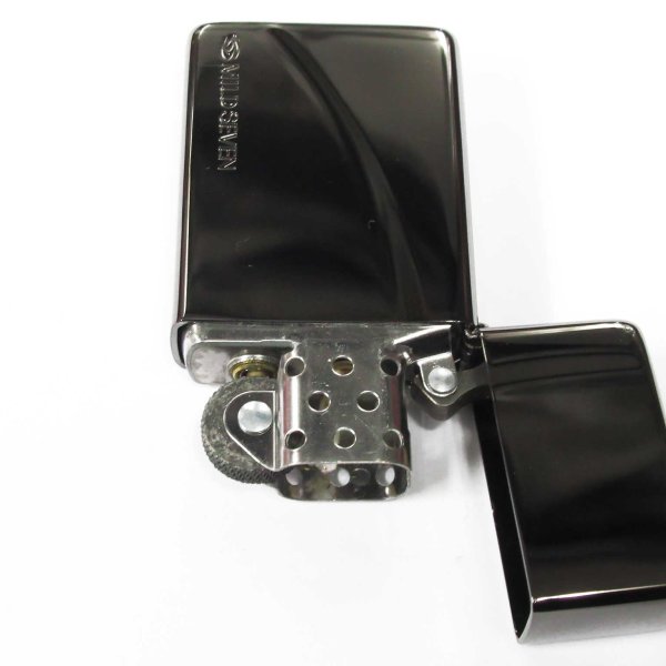 Photo4: Zippo Slim Armor Case Flat Top Mild Seven Japanese Cigarettes Black Etching 2010 Japan Limited Oil Lighter (4)