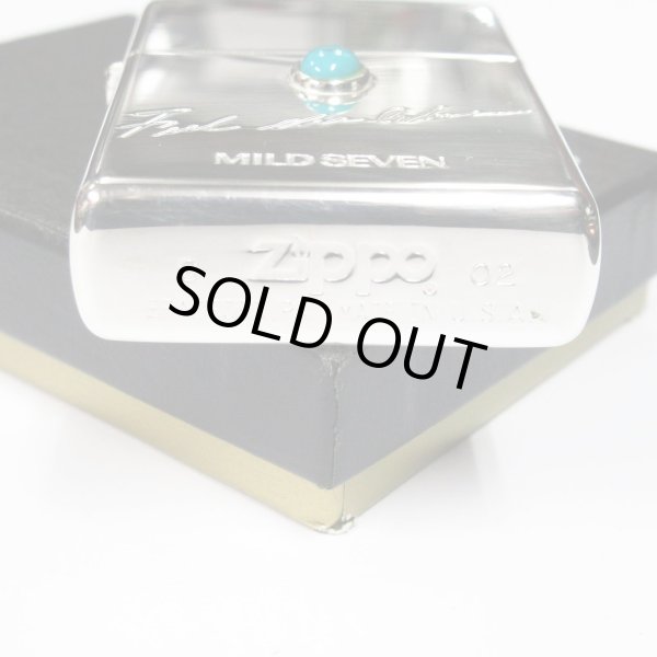 Photo4: Vintage Zippo Mild Seven Japanese Cigarettes Turquoise Etching Silver 2002 Japan Limited Oil Lighter (4)