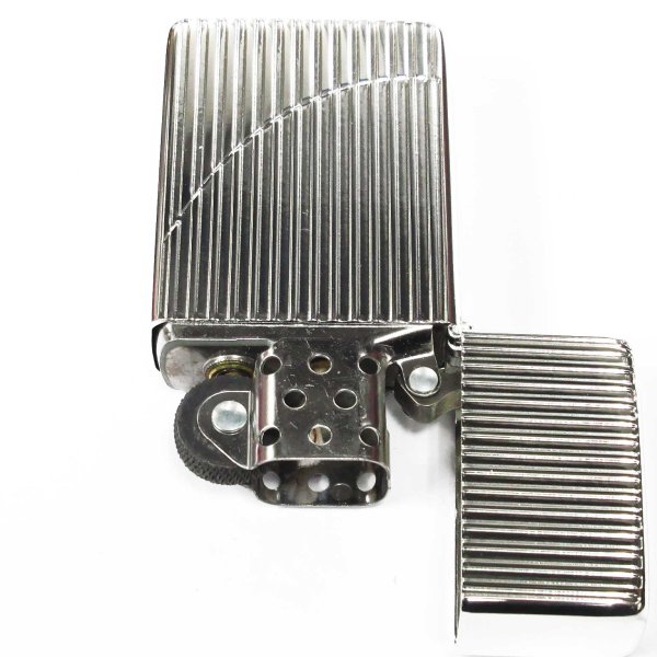 Photo3: Zippo Slim Armor Case Flat Top Mild Seven Japanese Cigarettes Silver Stripe Etching 2010 Japan Limited Oil Lighter (3)