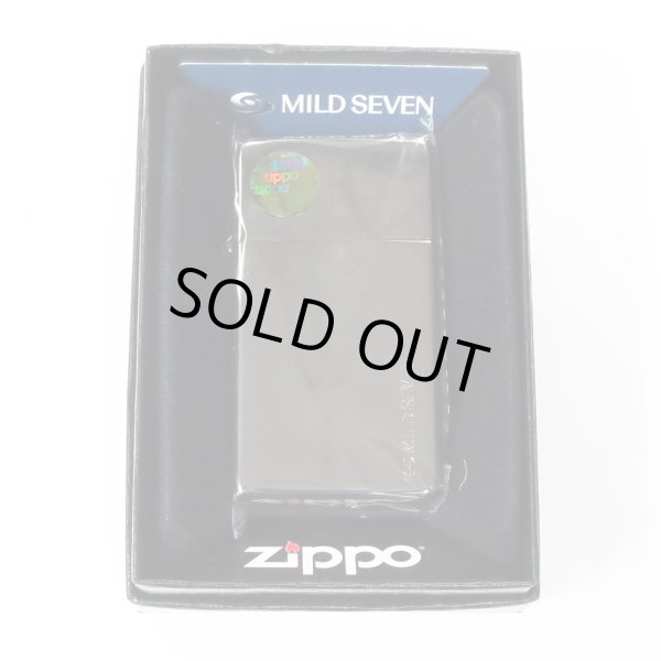 Photo6: Zippo Slim Armor Case Flat Top Mild Seven Japanese Cigarettes Black Etching 2010 Japan Limited Oil Lighter (6)