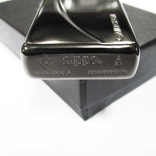 Photo5: Zippo Slim Armor Case Flat Top Mild Seven Japanese Cigarettes Black Etching 2010 Japan Limited Oil Lighter (5)