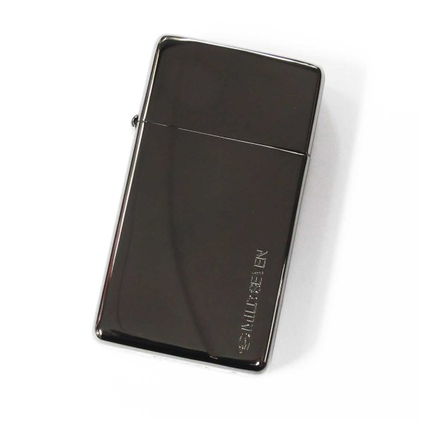Photo1: Zippo Slim Armor Case Flat Top Mild Seven Japanese Cigarettes Black Etching 2010 Japan Limited Oil Lighter (1)