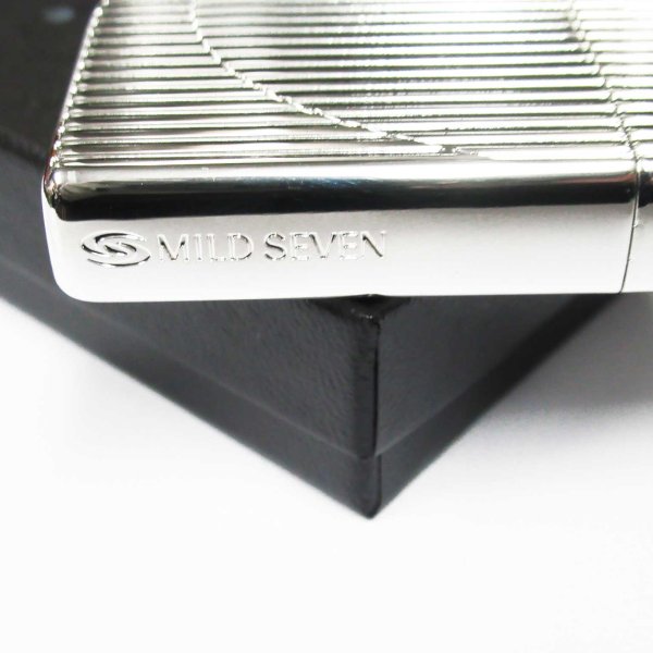 Photo4: Zippo Slim Armor Case Flat Top Mild Seven Japanese Cigarettes Silver Stripe Etching 2010 Japan Limited Oil Lighter (4)