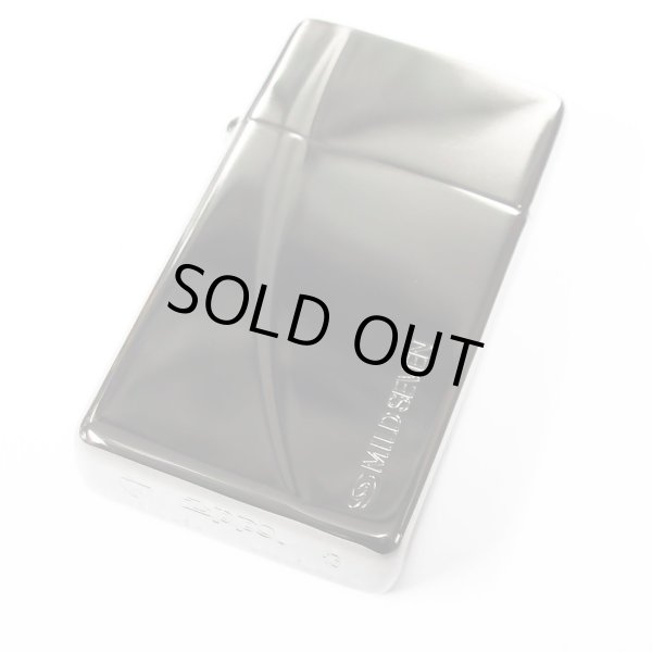 Photo2: Zippo Slim Armor Case Flat Top Mild Seven Japanese Cigarettes Black Etching 2010 Japan Limited Oil Lighter (2)