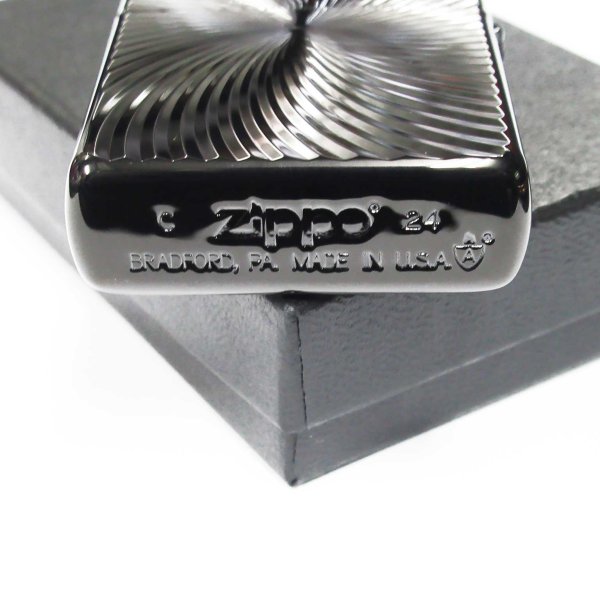 Photo5: Zippo Armor Case Wave Both Sides Deep Etching Black Titanium Coating Japan Limited Oil Lighter (5)