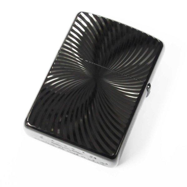 Photo3: Zippo Armor Case Wave Both Sides Deep Etching Black Titanium Coating Japan Limited Oil Lighter (3)
