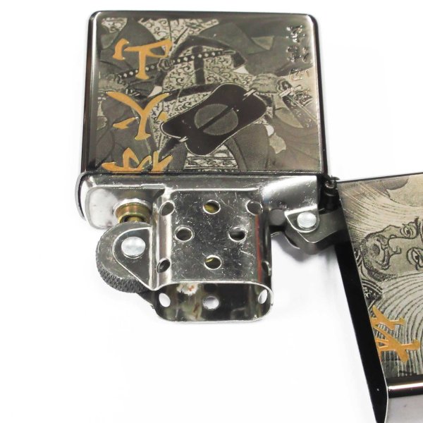 Photo4: Zippo Sengoku Busho Shingen Takeda Samurai Kanji 風林火山 武田信玄 Both Sides Etching Black Nickel Japan Limited Oil Lighter (4)
