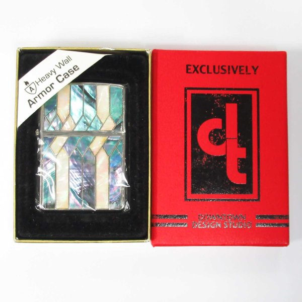 Photo5: Vintage Zippo Armor Case Twist Shell Inlay 2003 Silver Japan Limited Oil Ligter (5)