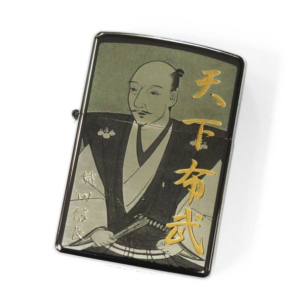 Photo2: Zippo Sengoku Busho Nobunaga Oda Samurai Kanji 天下布武 織田信長 Both Sides Etching Black Nickel Japan Limited Oil Lighter (2)