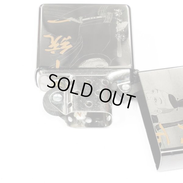 Photo4: Zippo Sengoku Busho Ieyasu Tokugawa Samurai Kanji 天下統一 徳川家康 Both Sides Etching Black Nickel Japan Limited Oil Lighter (4)