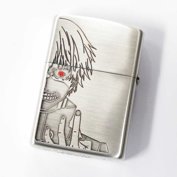 Photo2: Zippo 東京喰種 Tokyo Ghoul Ken Kaneki Both Sides Etching Oxidized Silver Plating Japan Limited Oil Lighter (2)
