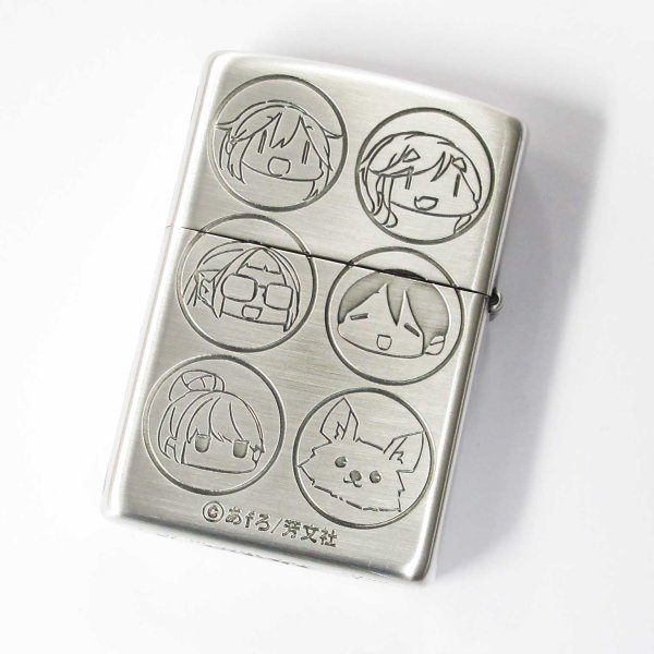 Photo2: Zippo Laid-Back Camp Yurucamp Nokuru Japanese Anime 3-sides Etching Oxidized Silver Japan Limited Oil Lighter (2)
