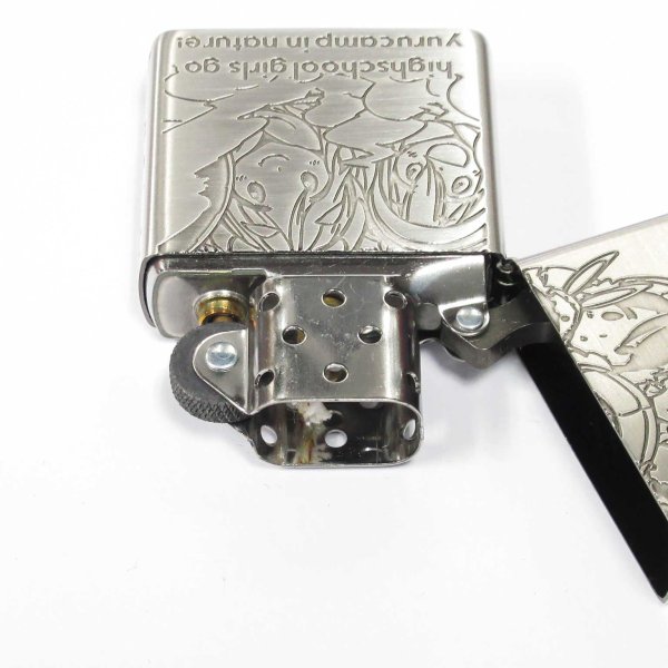 Photo3: Zippo Laid-Back Camp Yurucamp Nokuru Japanese Anime 3-sides Etching Oxidized Silver Japan Limited Oil Lighter (3)