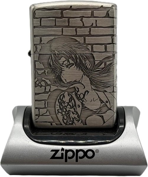 Photo1: Zippo BLACK LAGOON 25th Anniversary  Revy 3-sides Etching Oxidized Silver Plating Japan Limited Oil Lighter (1)