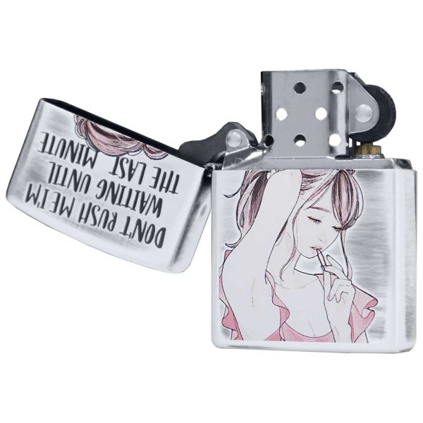 Photo3: Zippo Sexy Moe Girl Woman Oxidized Silver Plating Etching Japan Limited Oil Lighter #3 (3)