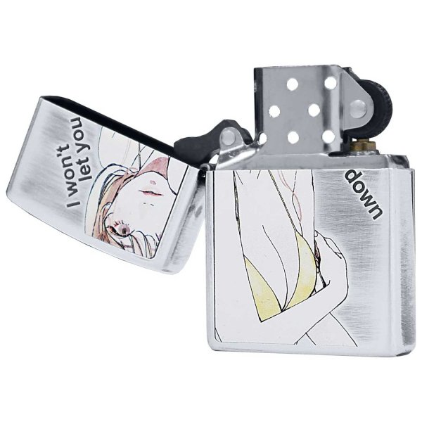 Photo3: Zippo Sexy Moe Girl Woman Oxidized Silver Plating Etching Japan Limited Oil Lighter #2 (3)