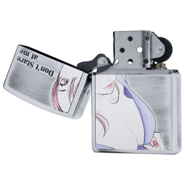 Photo3: Zippo Sexy Moe Girl Woman Oxidized Silver Plating Etching Japan Limited Oil Lighter #1 (3)