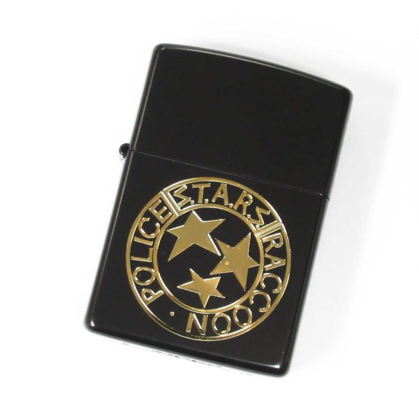 Photo1: Zippo BIOHAZARD S.T.A.R.S. Medallion 3-sides Etching Matte Black Gold Japan Limited Oil Lighter (1)