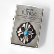 Photo1: Zippo Gothic Cross Metal Acrylic Imitation Turquoise Silver Etching Japan Limited Oil Lighter (1)