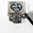 Photo3: Zippo Gothic Cross Metal Acrylic Imitation Turquoise Silver Etching Japan Limited Oil Lighter (3)