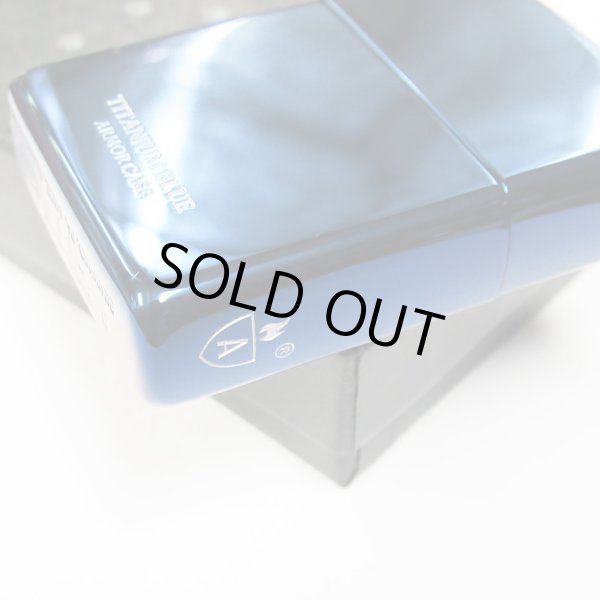 Photo4: Zippo Armor Case Blue Titanium Coating 2-sides Etching Japan Limited Oil Lighter (4)