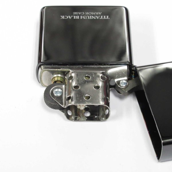 Photo3: Zippo Armor Case Black Titanium Coating 2-sides Etching Japan Limited Oil Lighter (3)