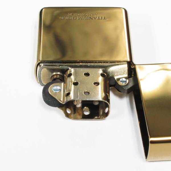 Photo3: Zippo Armor Case Gold Titanium Coating 2-sides Etching Gold Tank Japan Limited Oil Lighter (3)