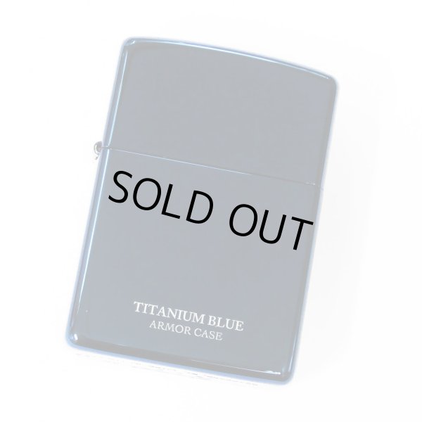Photo1: Zippo Armor Case Blue Titanium Coating 2-sides Etching Japan Limited Oil Lighter (1)