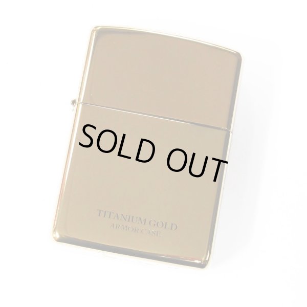 Photo1: Zippo Armor Case Gold Titanium Coating 2-sides Etching Gold Tank Japan Limited Oil Lighter (1)